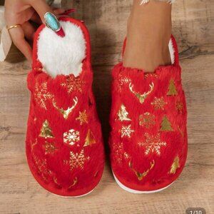 winter holyday plush warm non-slip home slipper